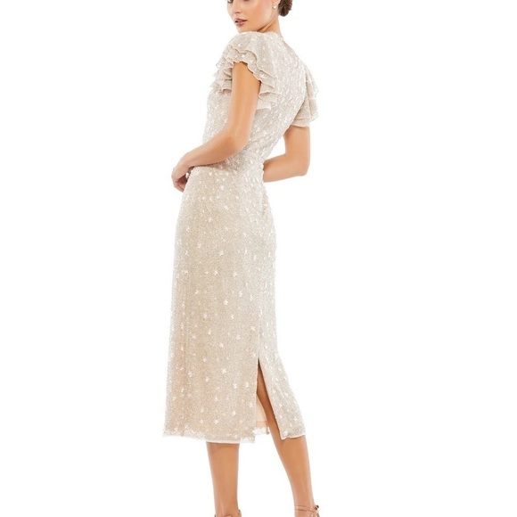 Mac Duggal 10810 NWOT Ruffle Sleeves Beaded Dress - Picture 2 of 9